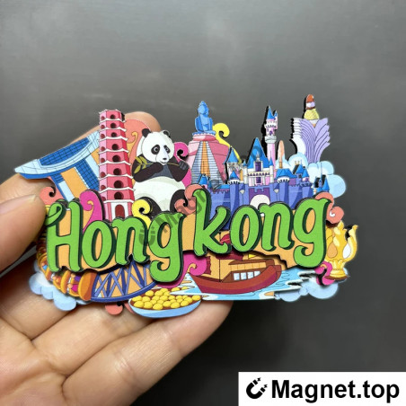 Aimant de réfrigérateur Hong Kong - Souvenir coloré et original