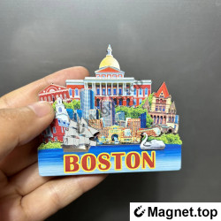 Aimant Frigo Boston 3D - Souvenir de Voyage Original