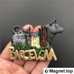 Magnet 3D Barcelone - Souvenir Taureau Espagnol