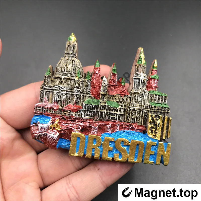 Aimant pour frigo 3D Dresde Allemagne - Souvenir touristique