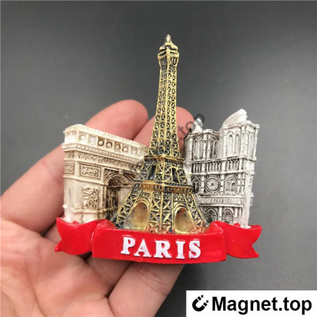 Magnet Réfrigérateur Paris 3D - Souvenir Touristique Architecture Française