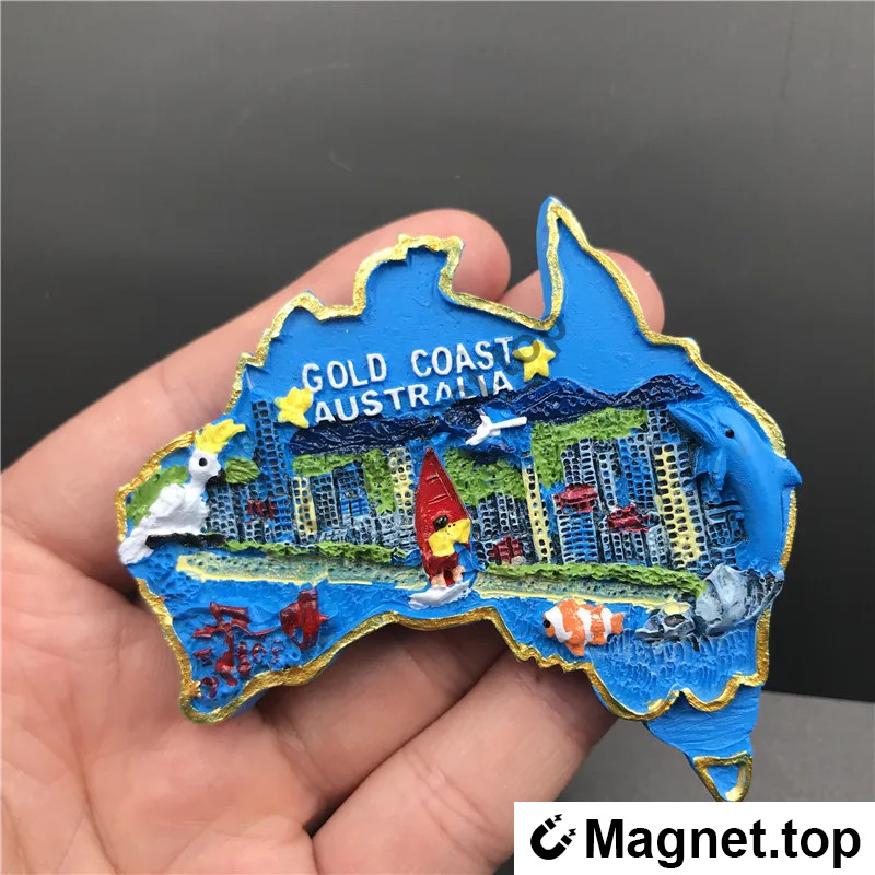 Magnet Réfrigérateur 3D Gold Coast Australie - Souvenir de Voyage Unique