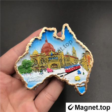 Magnet Réfrigérateur Melbourne - Souvenir Australie Kangourou